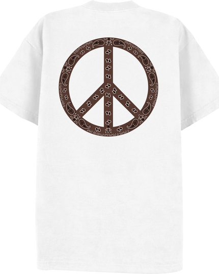 Paisley Peace T Shirt Brown