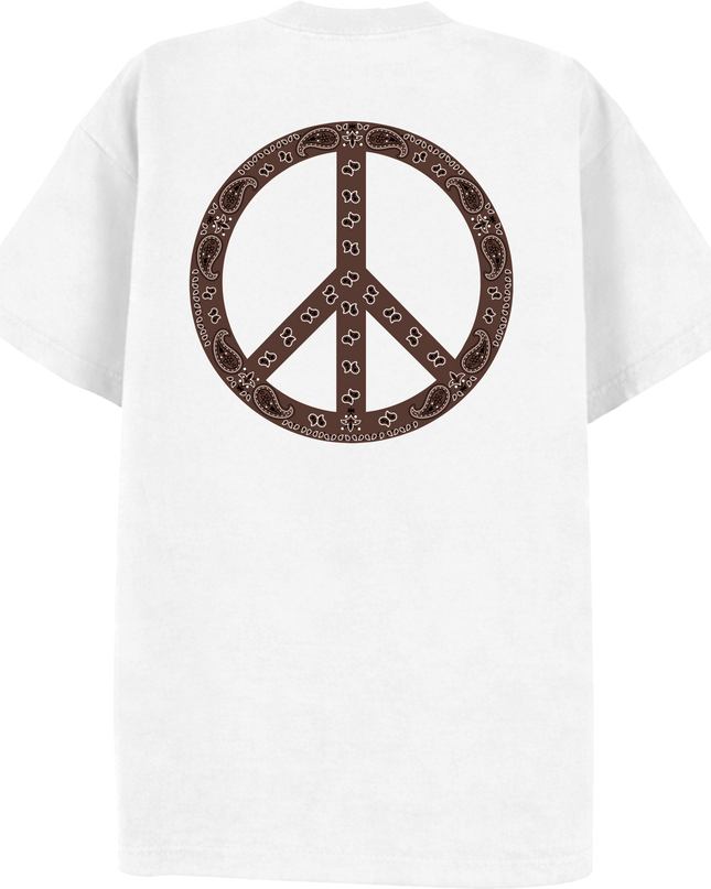 Paisley Peace T Shirt Brown