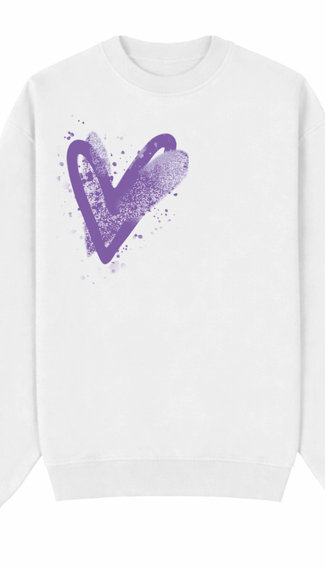 Lilac Scatter Heart Printed Sweatshirt by Miss Runway – image 2