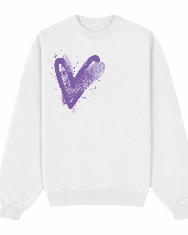 Lilac Scatter Heart Printed Sweatshirt Kids