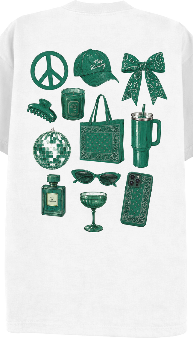 Paisley Reverie T-shirt Green – adult printed t-shirt by Miss Runway