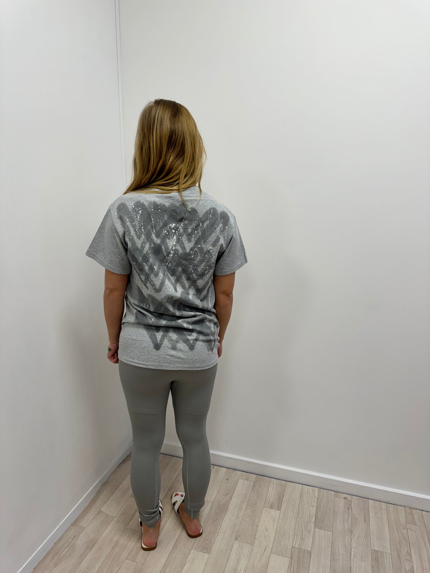 Grey Heart Grey T-Shirt And Legging Set