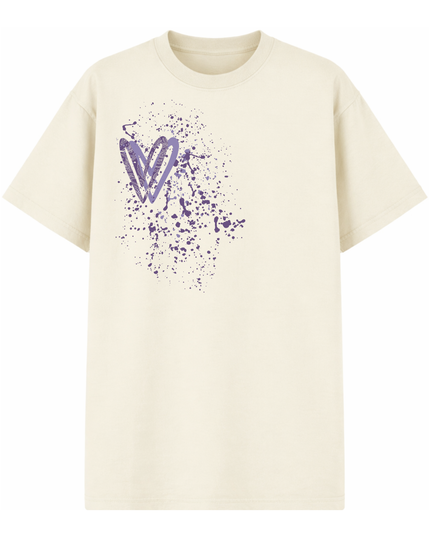 Lilac Paisley Heart Printed T-shirt Adult