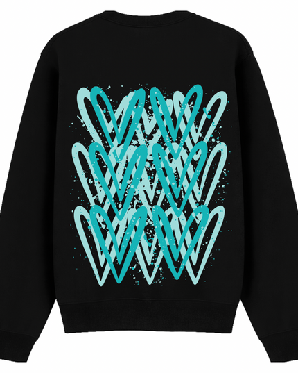 Mint Heart Printed Sweatshirt Kids