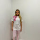 Pink Evil Eye/Peace/Heart T-Shirt And Legging Set