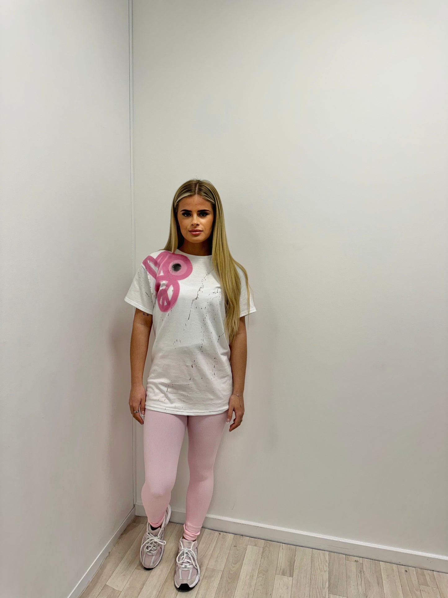 Pink Evil Eye/Peace/Heart T-Shirt And Legging Set