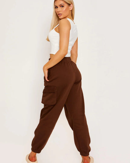 Basic Essentials Brown Cargo Joggers