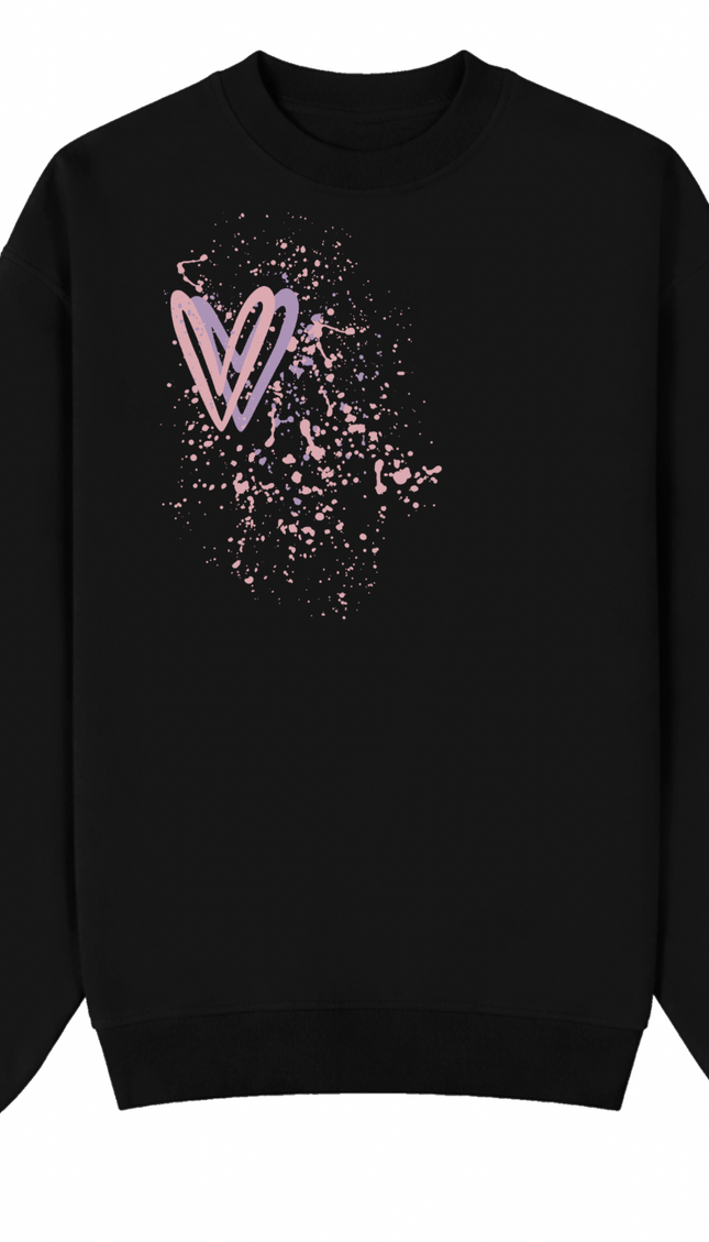 Dark Pastel Heart Printed Sweatshirt – image 10