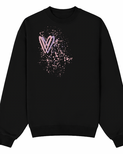 Dark Pastel Heart Printed Sweatshirt Adults