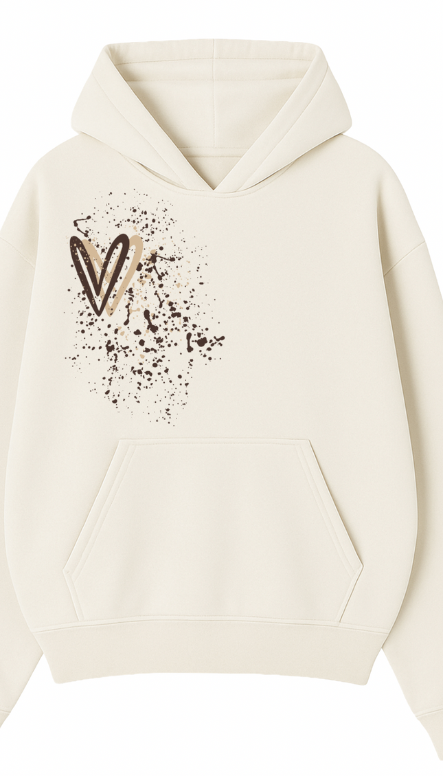 Brown Heart Printed Hoodie by Miss Runway – image 2
