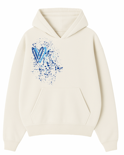 Royal Blue Paisley Heart Printed Hoodie Adults