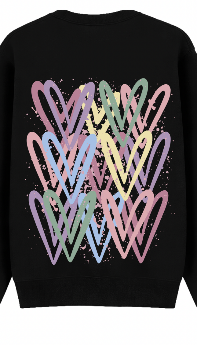 Dark Pastel Heart Printed Sweatshirt – image 9