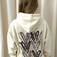 Brown Leopard Heart Graffiti Hoodie Cream