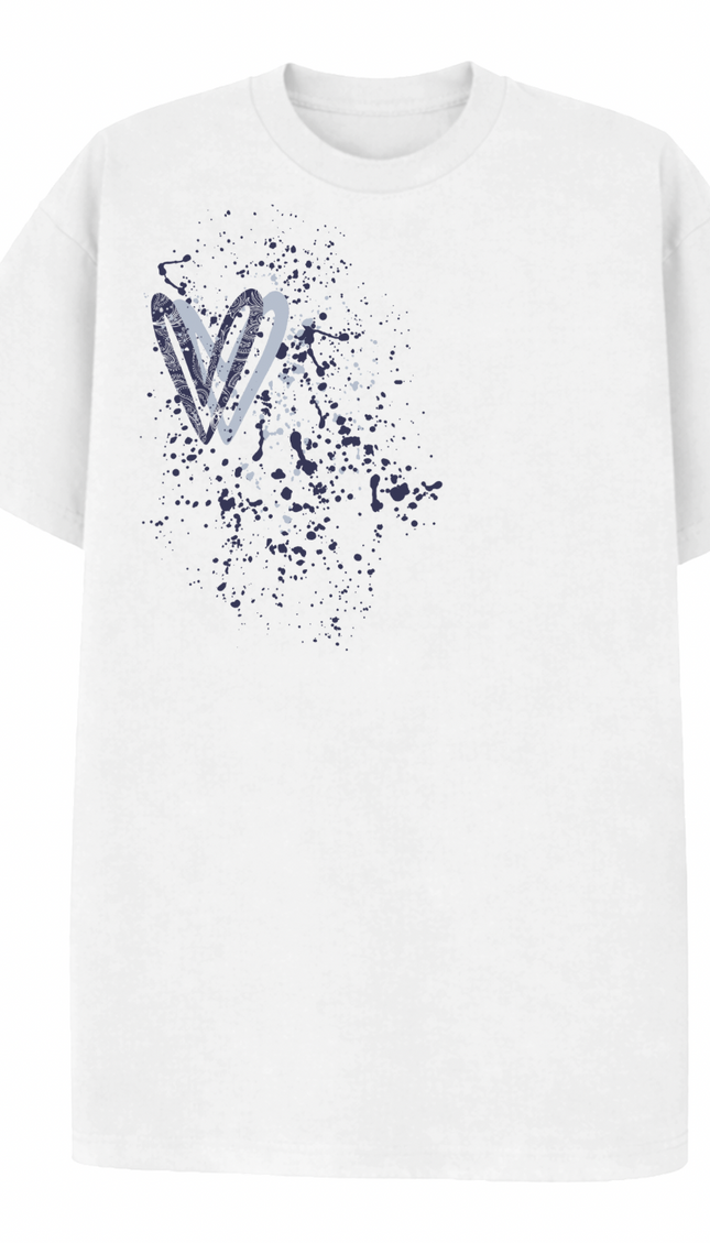 Navy Paisley Heart Printed T-shirt by Miss Runway – image 2
