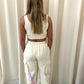 Pastel Heart Graffiti Cargo Co ord Cream