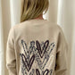 Brown Leopard Heart Graffiti Sweatshirt Beige