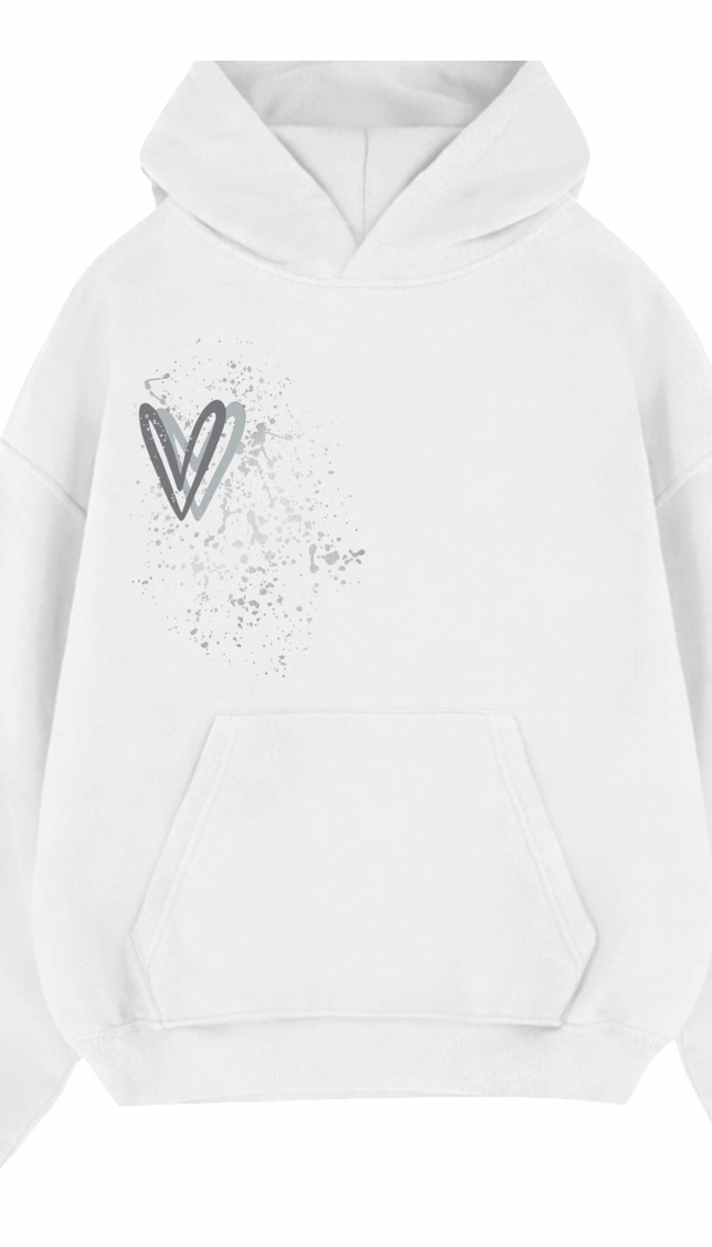 Grey Heart Printed Hoodie by Miss Runway – image 2