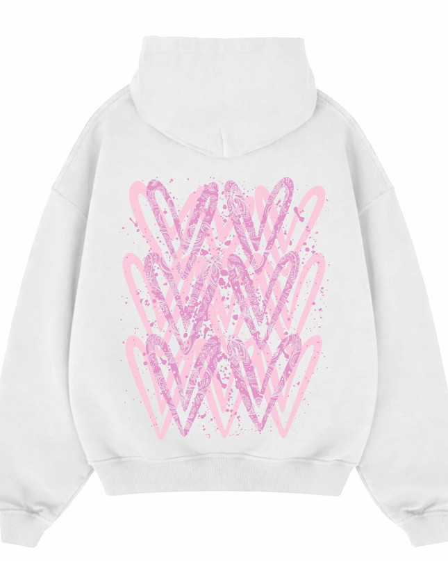 Pink Paisley Heart Printed  Hoodie Kids
