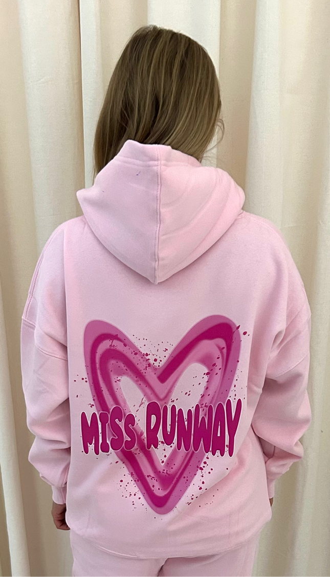Miss Runway Pink Heart Printed Hoodie by Miss Runway – image 2