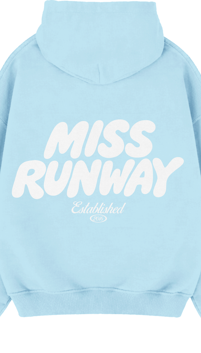 Miss Runway Established Hoodie Blue/White – adult printed hoodie by Miss Runway