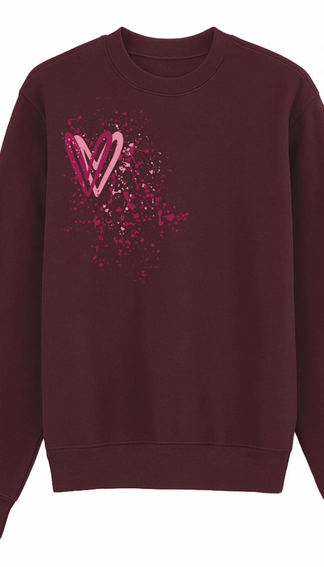 Dark Multicoloured Heart Printed Sweatshirt – image 12