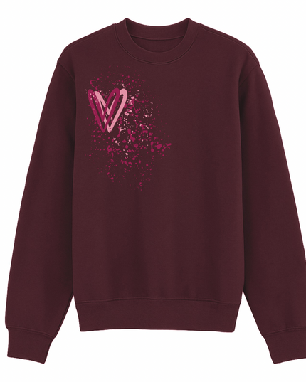 Dark Multicoloured Heart Printed Sweatshirt Kids