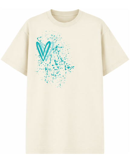 Mint Heart Printed T-shirt Adult