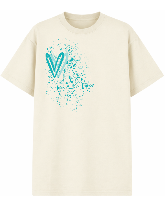 Mint Heart Printed T-shirt Adult