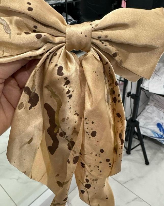 Spray Painted Satin Hair Bows