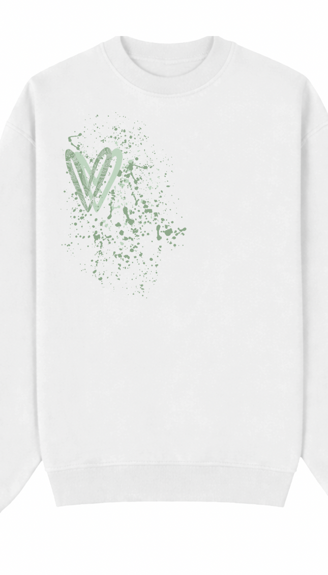 Sage Green Paisley Heart Printed Sweatshirt by Miss Runway – image 2