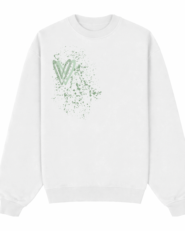Sage Green Paisley Heart Printed Sweatshirt Kids