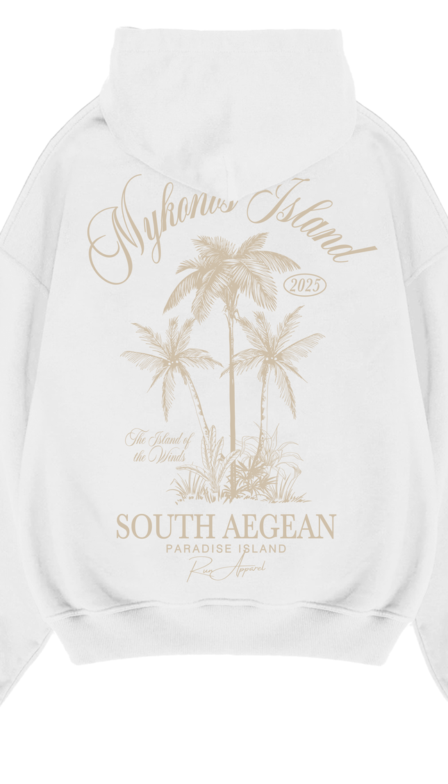 Mykonos Island Hoodie – unisex printed hoodie by Miss Runway