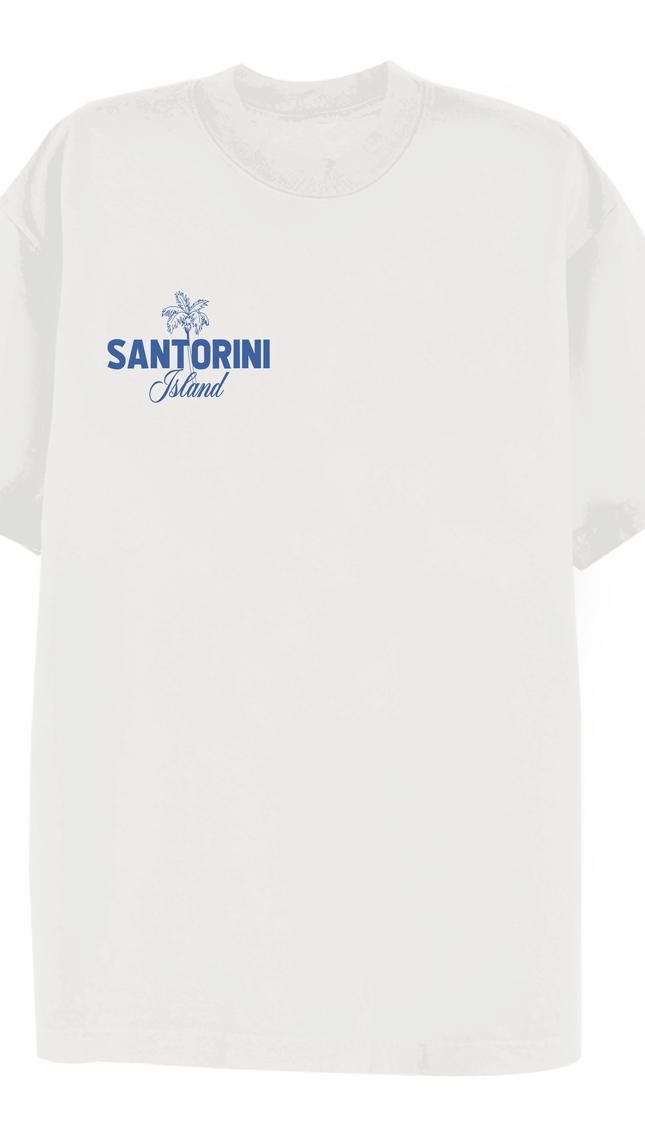 Santorini Island T-shirt by Miss Runway – image 2