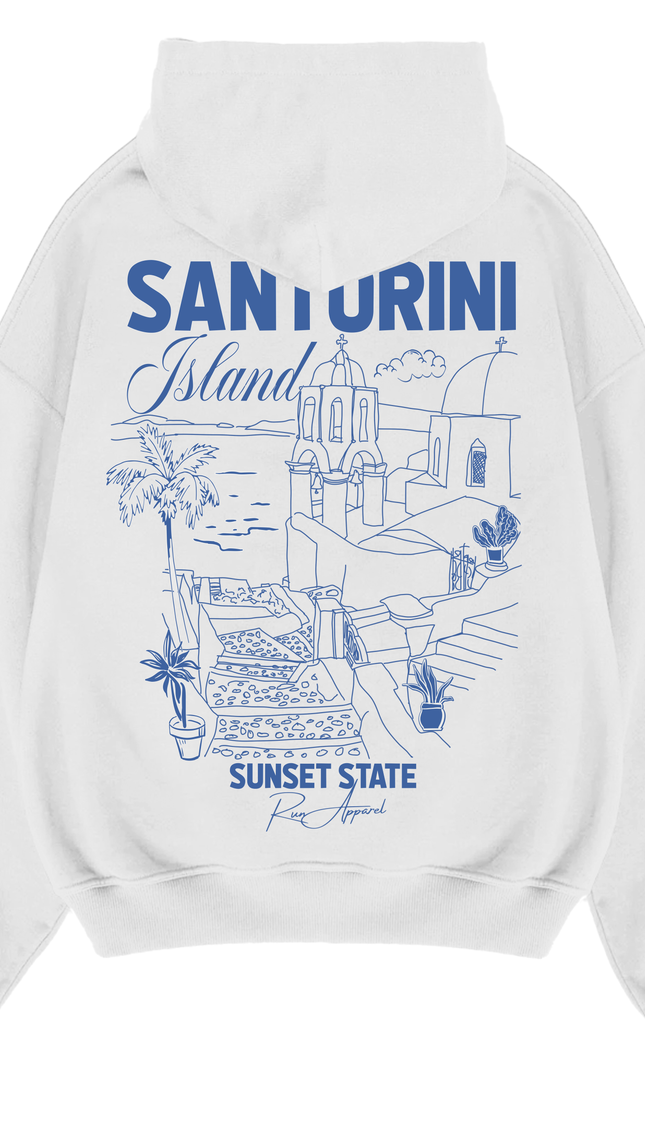 Santorini Island Hoodie – unisex printed hoodie by Miss Runway
