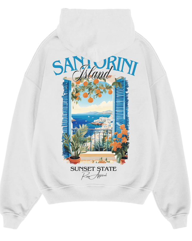 Santorini Sunset State Hoodie Adult