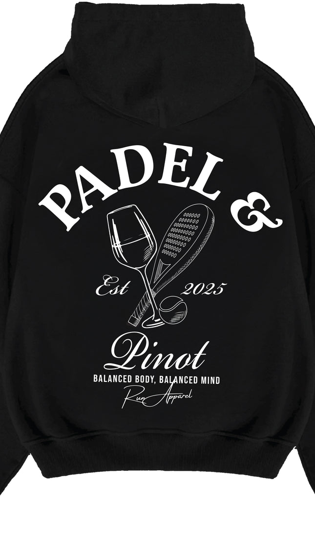 Padel & Pinot Hoodie – adult printed hoodie by Miss Runway