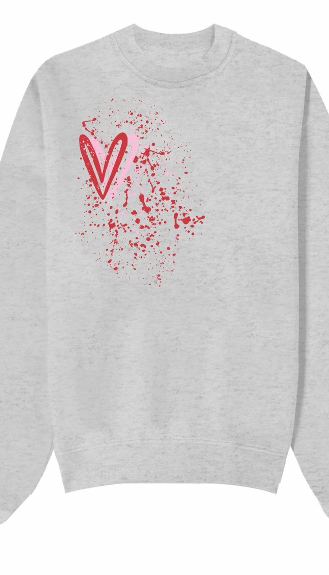 Pink/Red Heart Printed Sweatshirt by Miss Runway – image 2