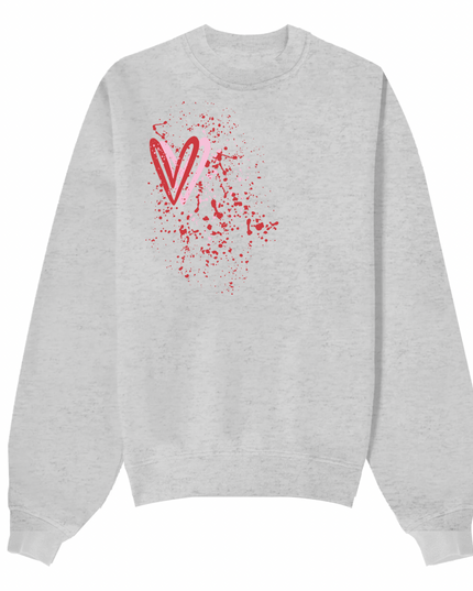 Pink/Red Heart Printed Sweatshirt Adults