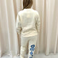 Angel Numbers Protect Your Energy Graffiti Sweatshirt Tracksuit Cream - Blue