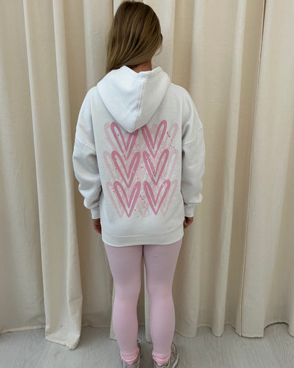 Pink Heart Printed Hoodie & Leggings Adults