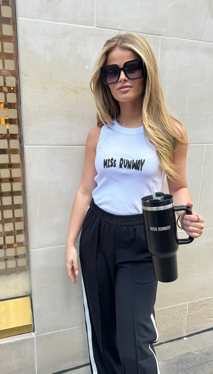 Miss Runway Ribbed Vest White