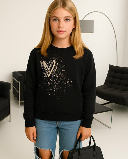 Brown Leopard Heart Printed Sweatshirt