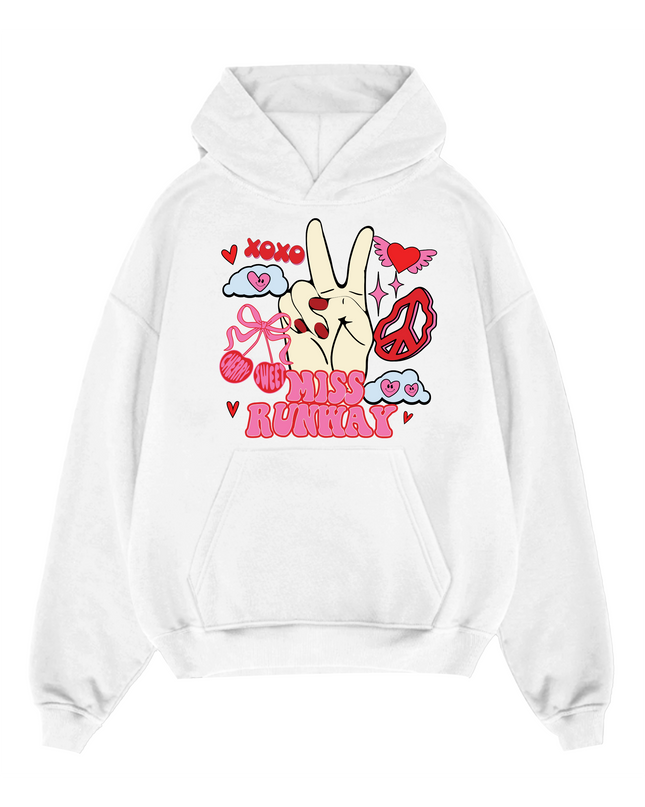 Miss Runway Peace Fingers Hoodie Adults