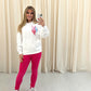 Miss Runway Multicolour Heart Graffiti Hoodie And Legging Set White