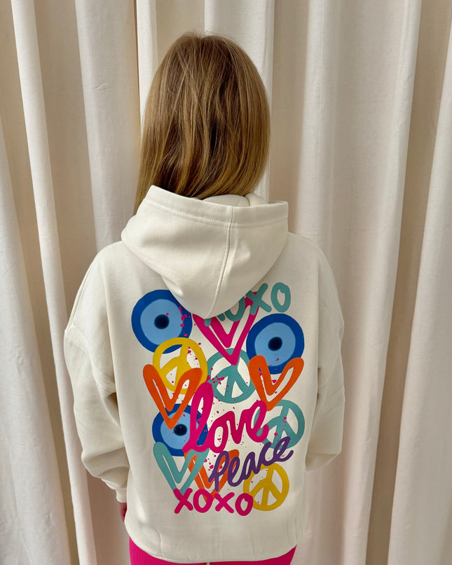 XOXO Graffiti Hoodie Cream