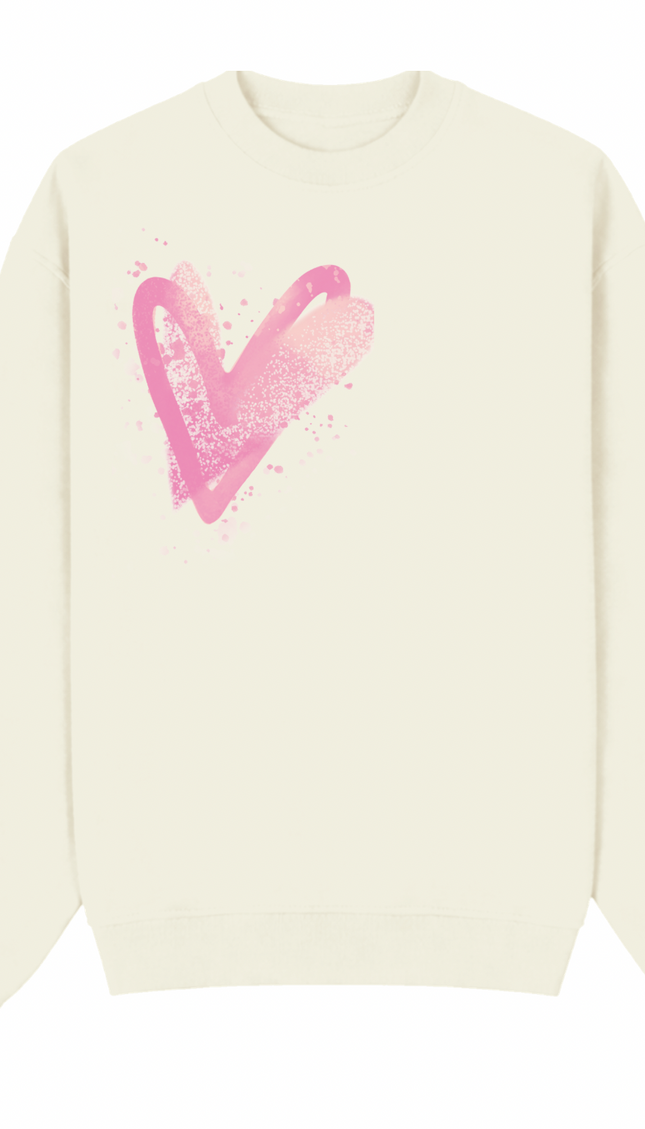 Pink Scatter Heart Printed Sweatshirt – image 6