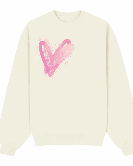 Pink Scatter Heart Printed Sweatshirt Adults