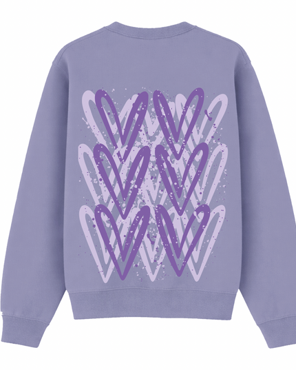 Lilac Heart Printed Sweatshirt Kids