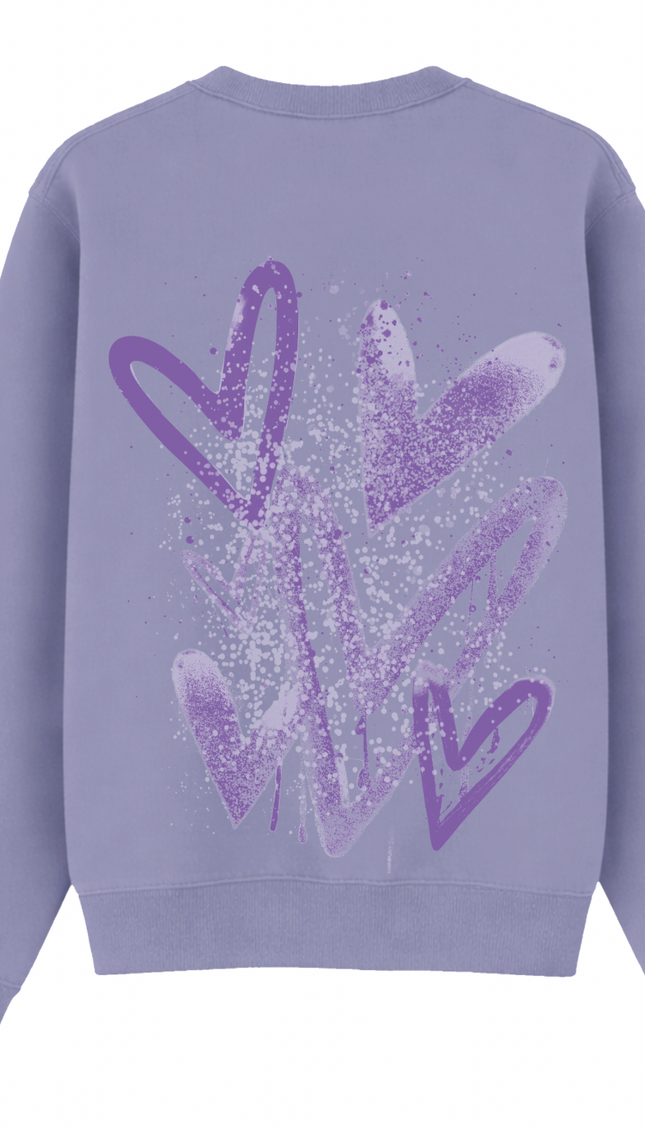 Lilac Scatter Heart Printed Sweatshirt – additional view
