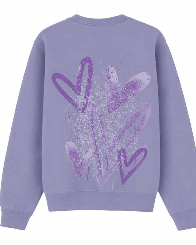Lilac Scatter Heart Printed Sweatshirt Kids